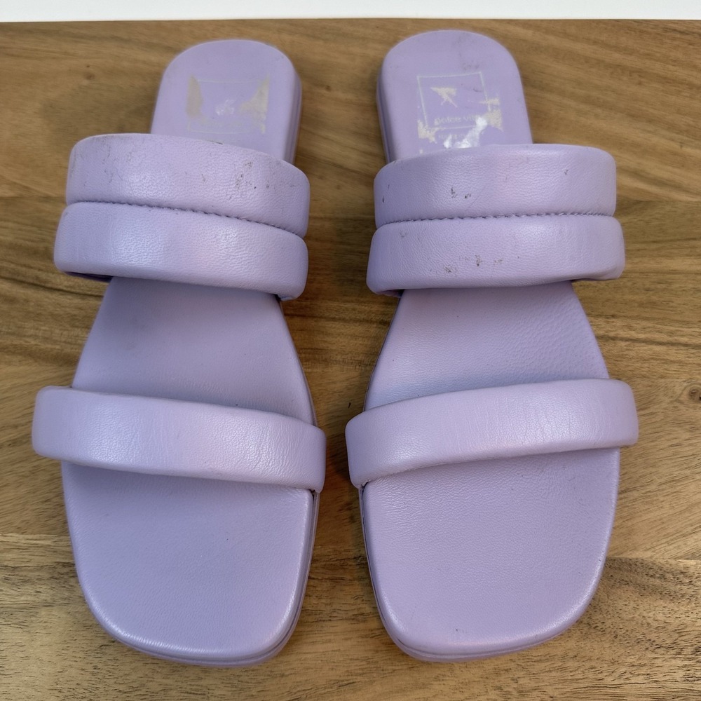 Womens Dolce Vita Adore Lilac Leather Comfort Casual Slide Sandals Size 10 M GUC